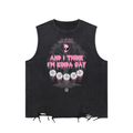 Willow Gay Buffy-inspired graphic on an Unimaginative snow-washed raw-hem tank top
