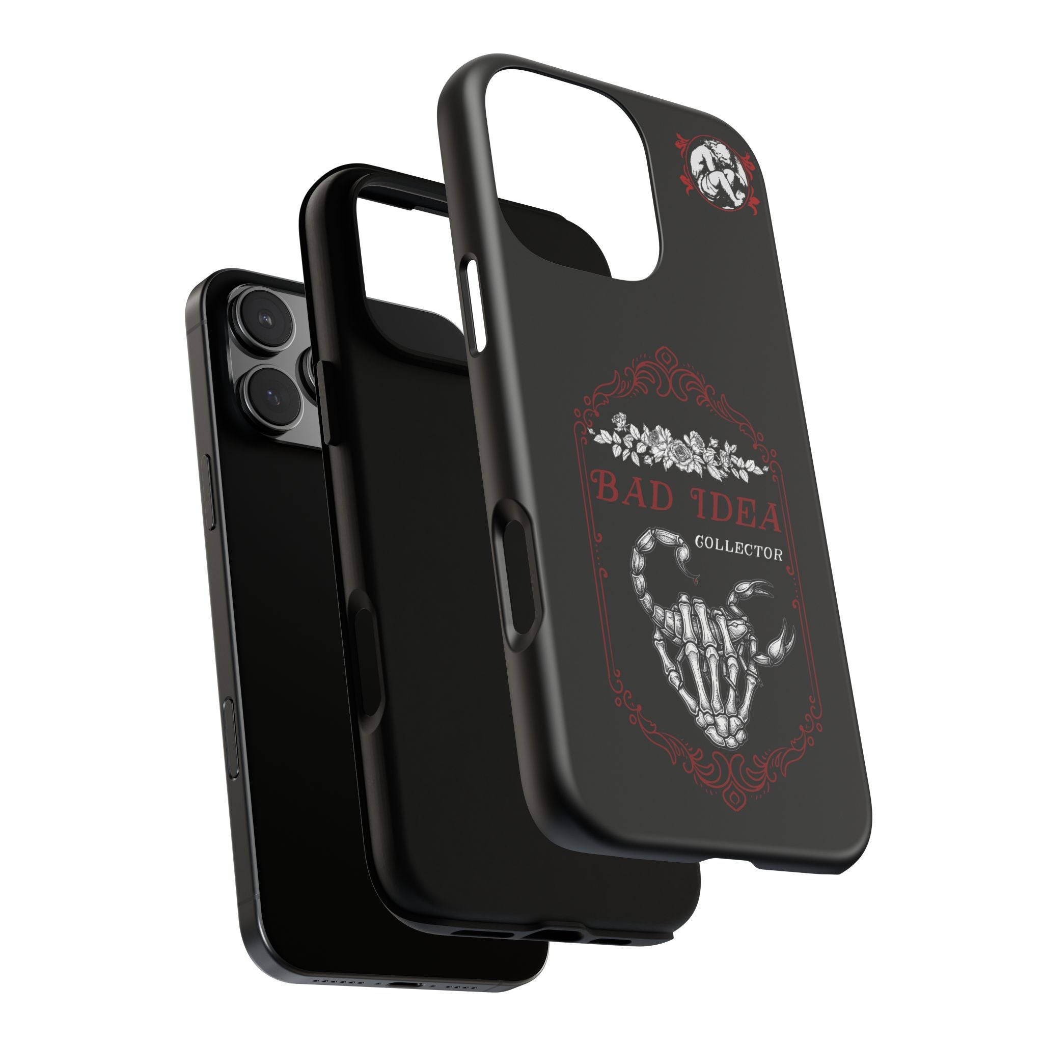 Phone Case — "Bad Idea Collector" Skeleton Heart Protective Case