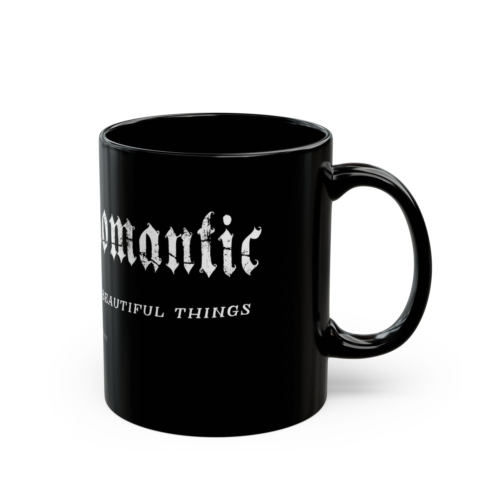 "Object Romantic" Black Coffee Mug