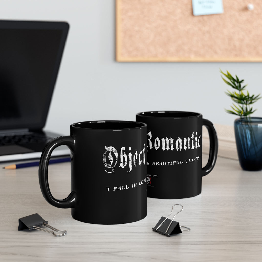 "Object Romantic" Black Coffee Mug