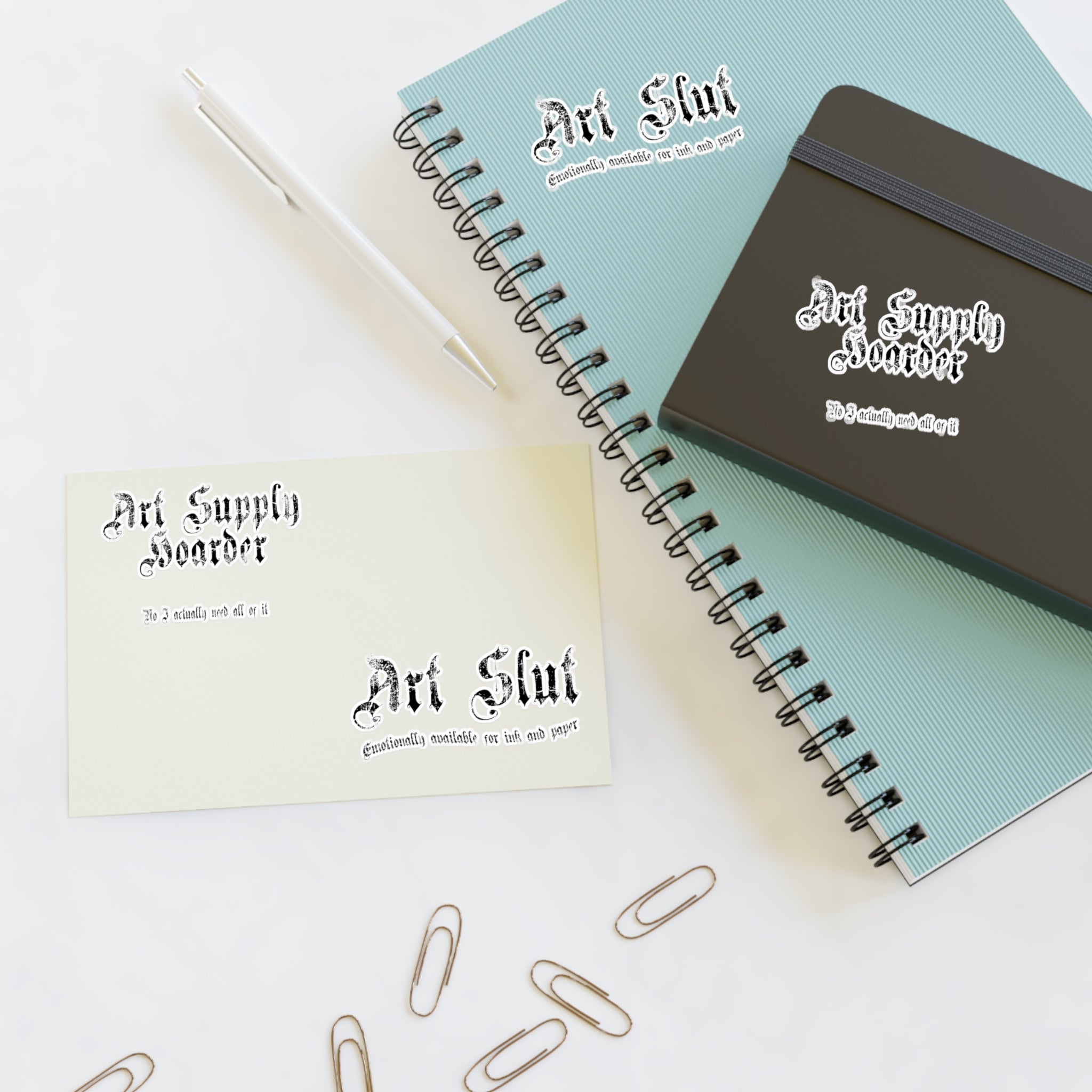 "Art Supply Hoarder" & "Art Slut" Decorative Decals
