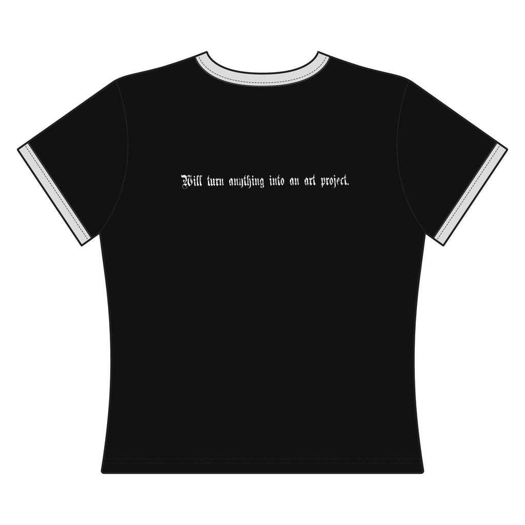 "Creative Menace" Women's Ringer Tee — Graphic Artist Statement Shirt