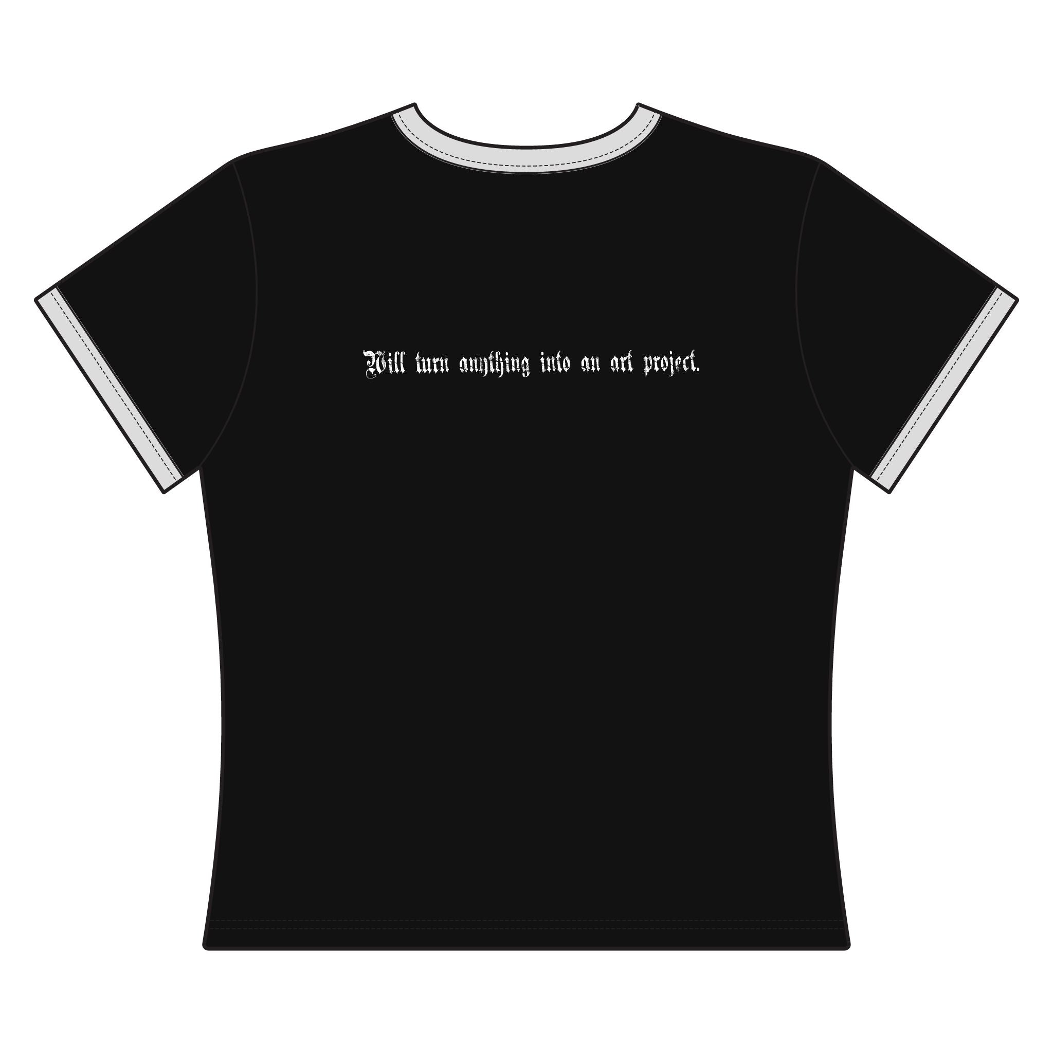 "Creative Menace" Women's Ringer Tee — Graphic Artist Statement Shirt