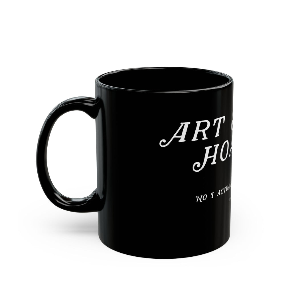 Art Supply Hoarder black coffee mug with original Unimaginative design, alternate product view