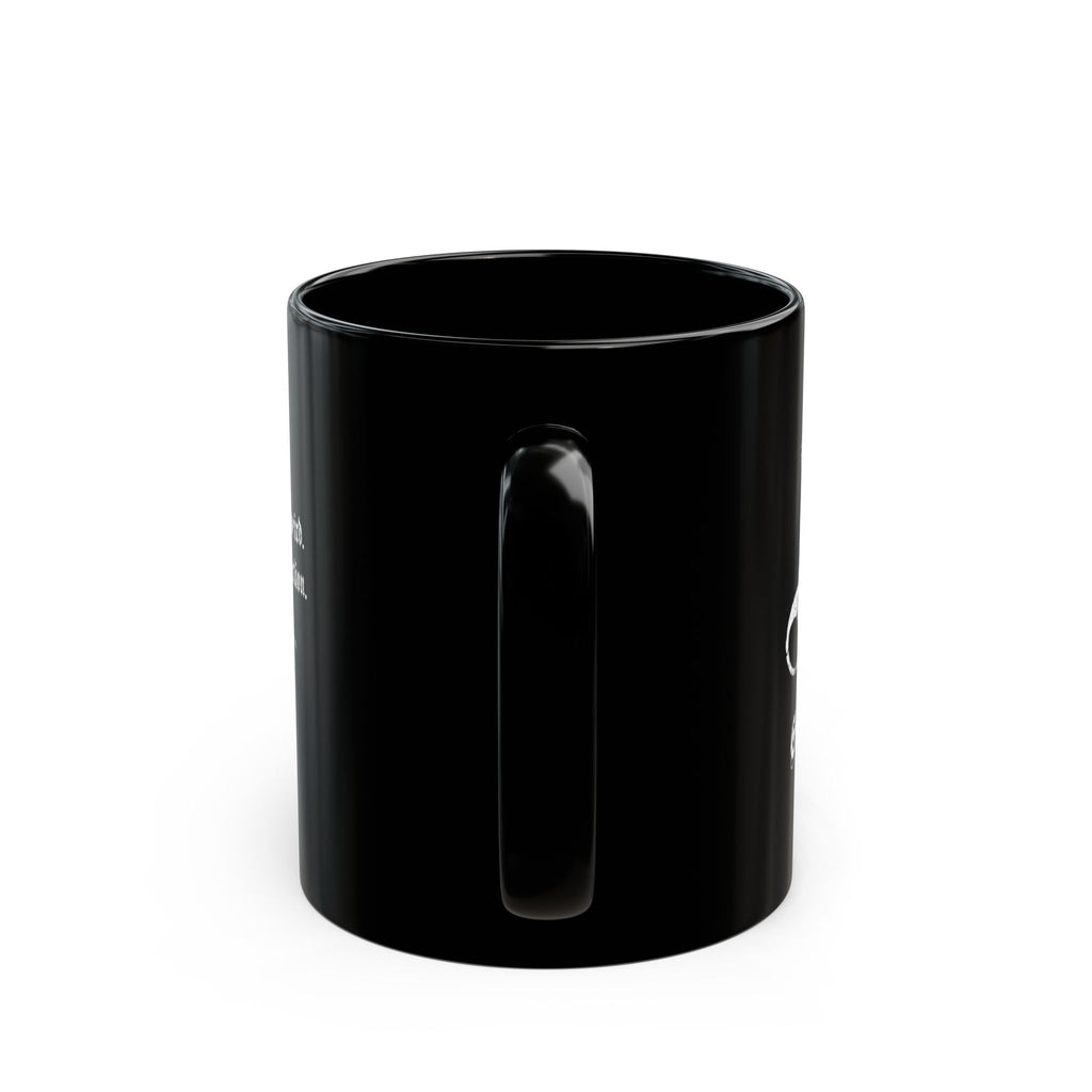 Art Slut black coffee mug with original Unimaginative design, alternate product view