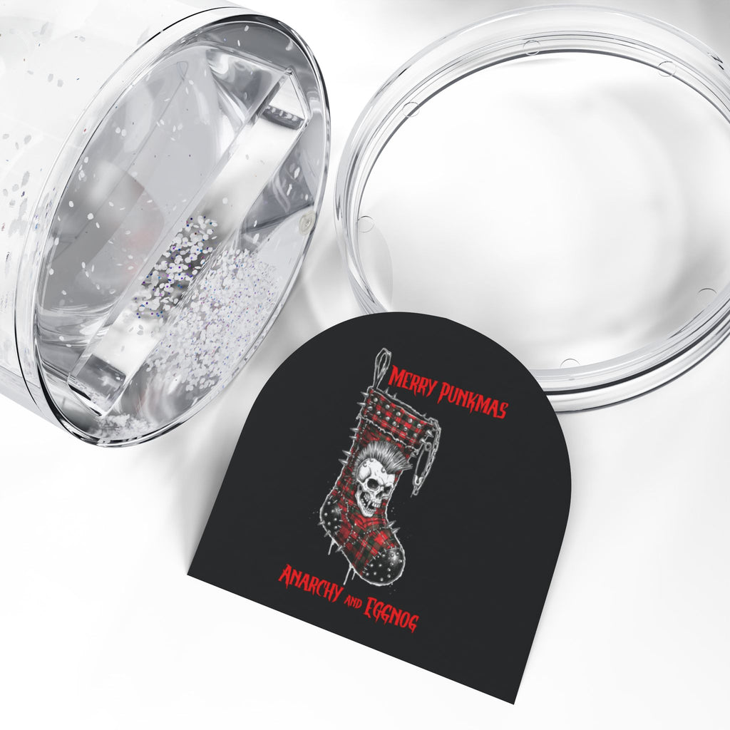 Merry Punkmas Snow Globe — Punk Christmas Stocking with 'Anarchy and Eggnog'