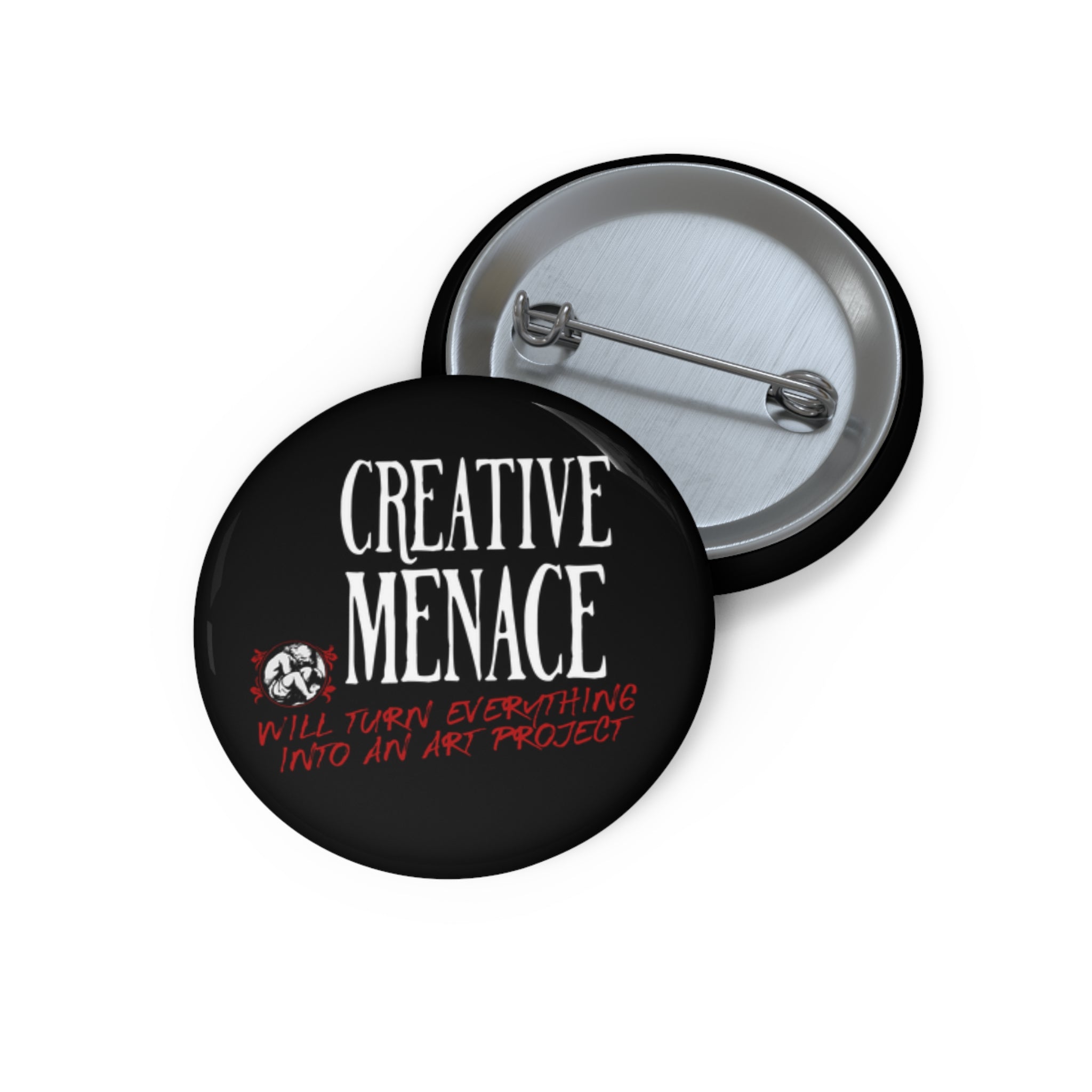 Creative Menace pin button, featured product image