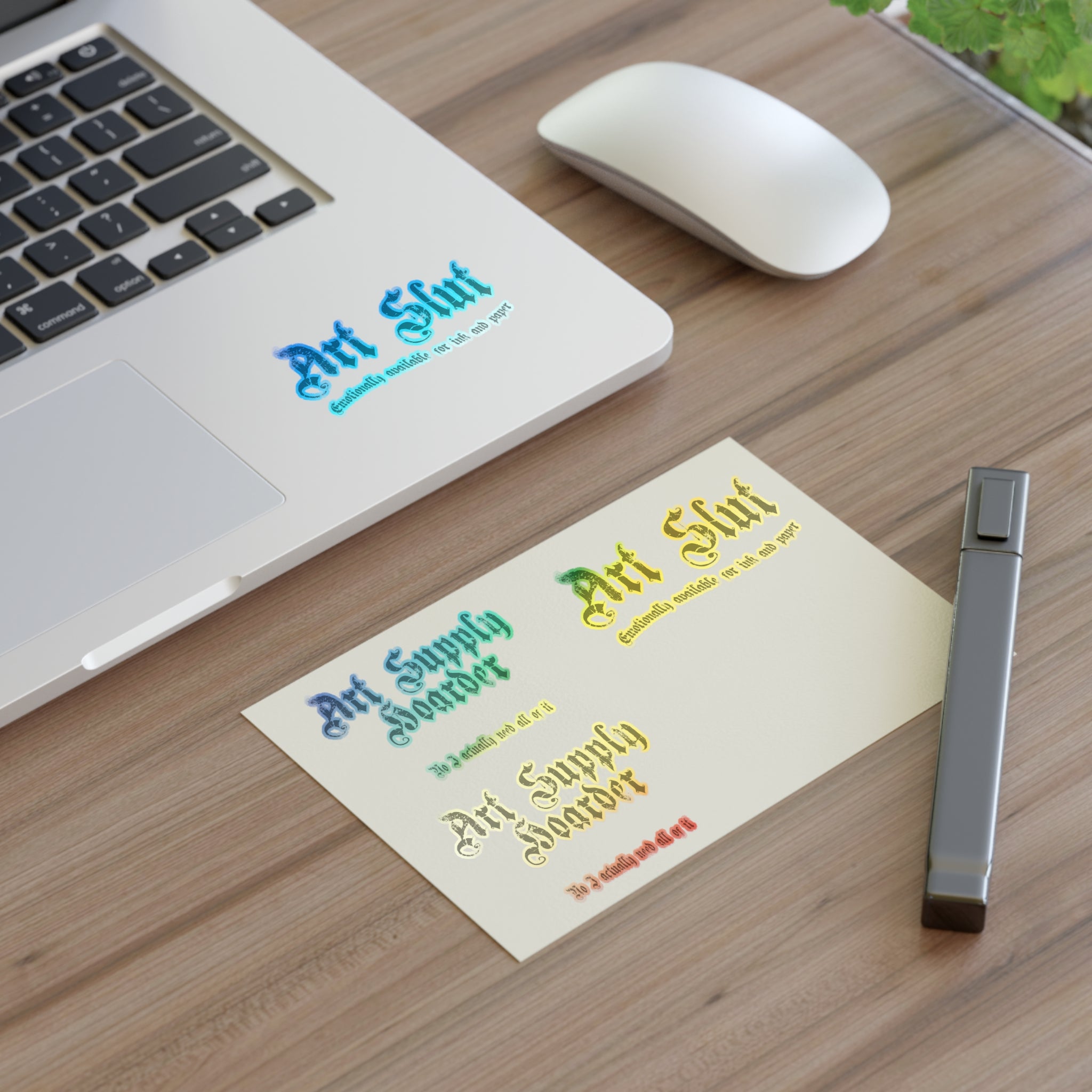 "Art Supply Hoarder" & "Art Slut" Decorative Decals