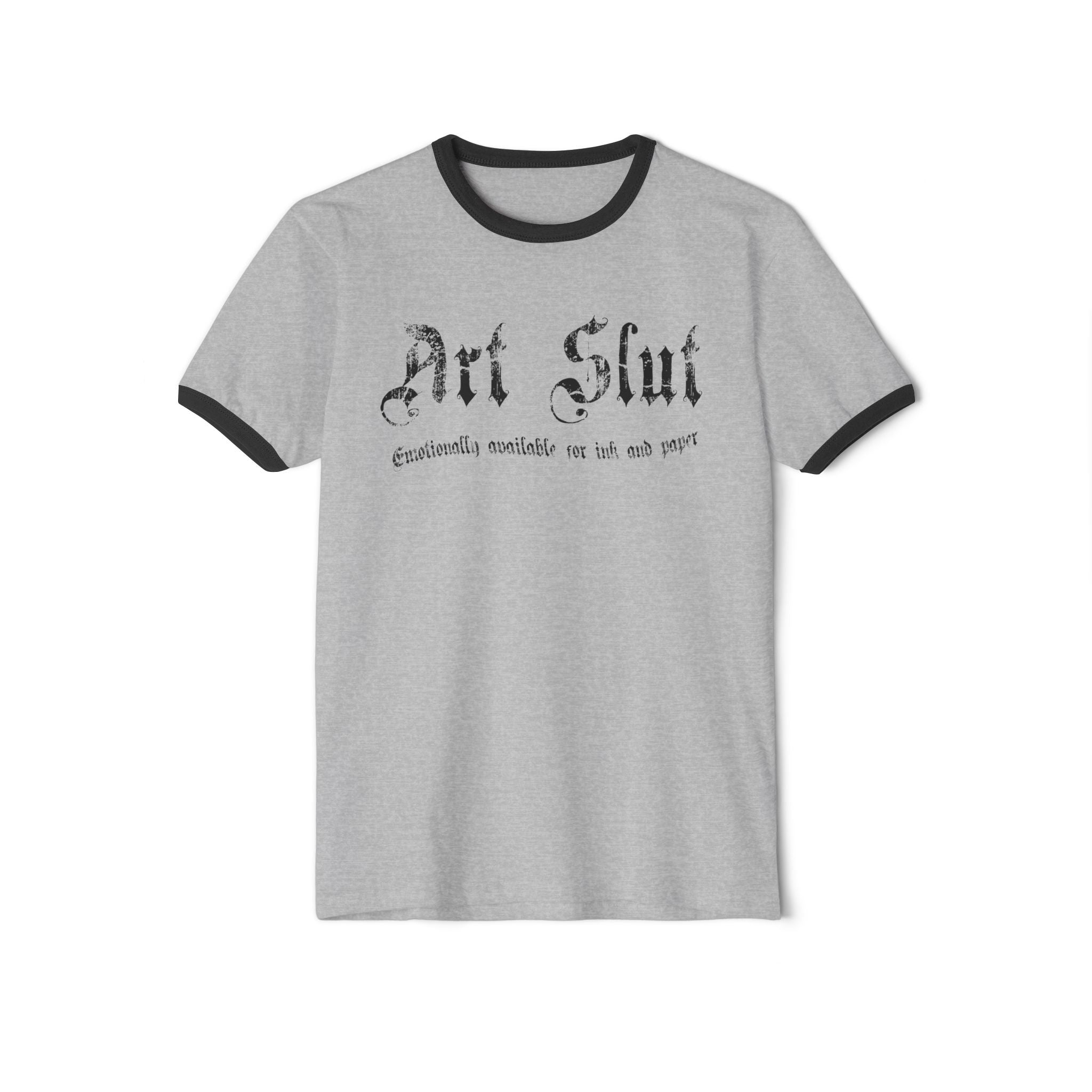 "Art Slut" Ringer T-Shirt — Vintage Graphic Tee for Artists