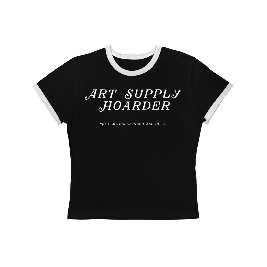 Art Supply Hoarder women's ringer tee, featured product image