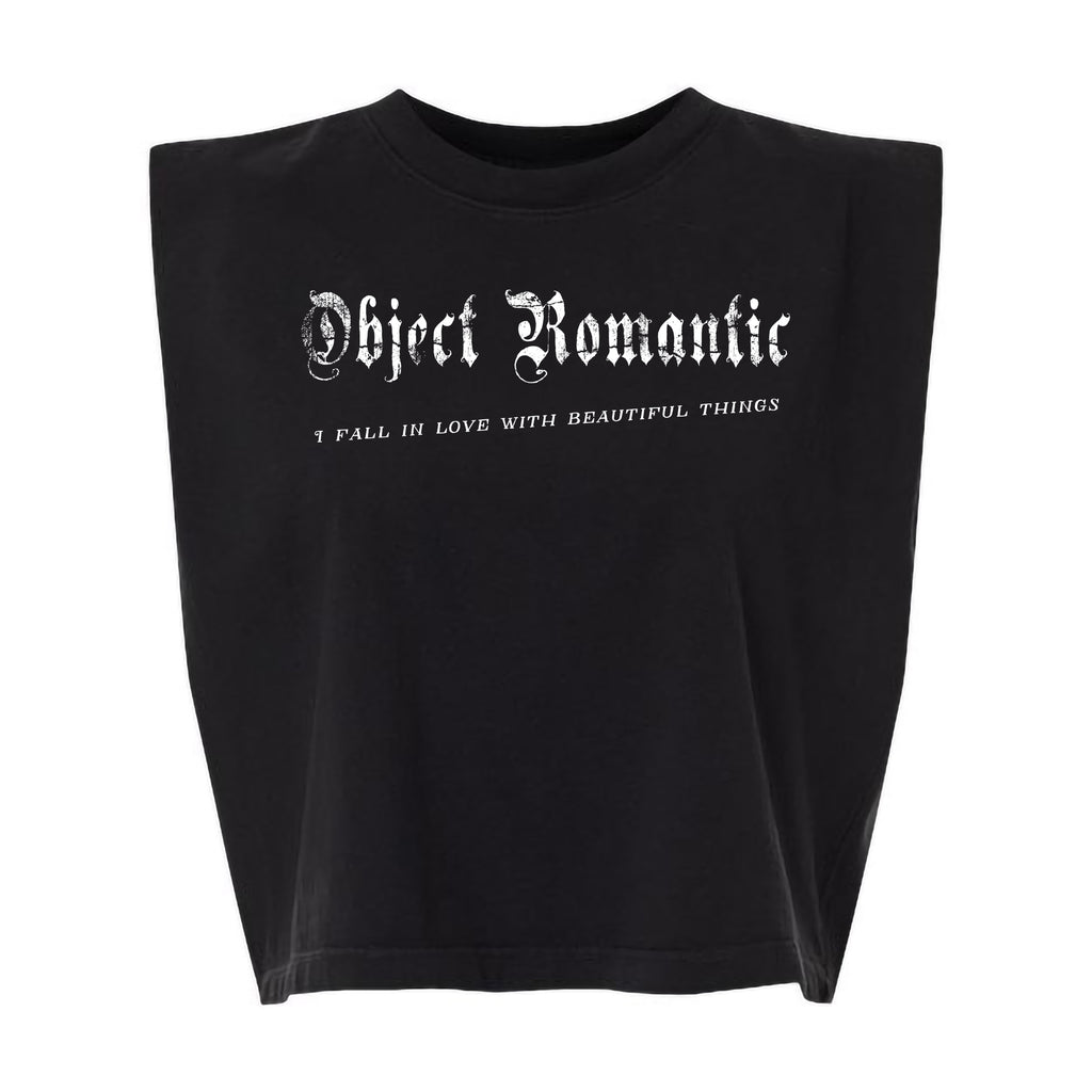 Object Romantic Muscle Tee — "I Fall in Love With Beautiful Things" Crop Tank