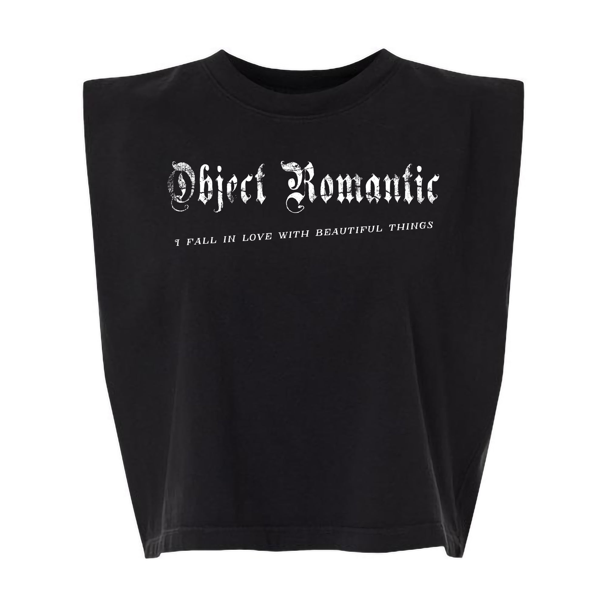 Object Romantic Muscle Tee — "I Fall in Love With Beautiful Things" Crop Tank