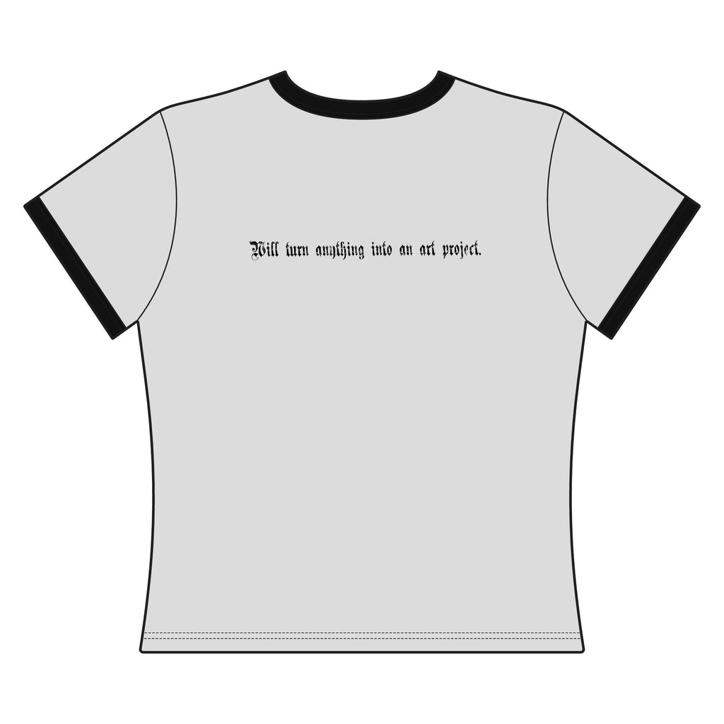 "Creative Menace" Women's Ringer Tee — Graphic Artist Statement Shirt