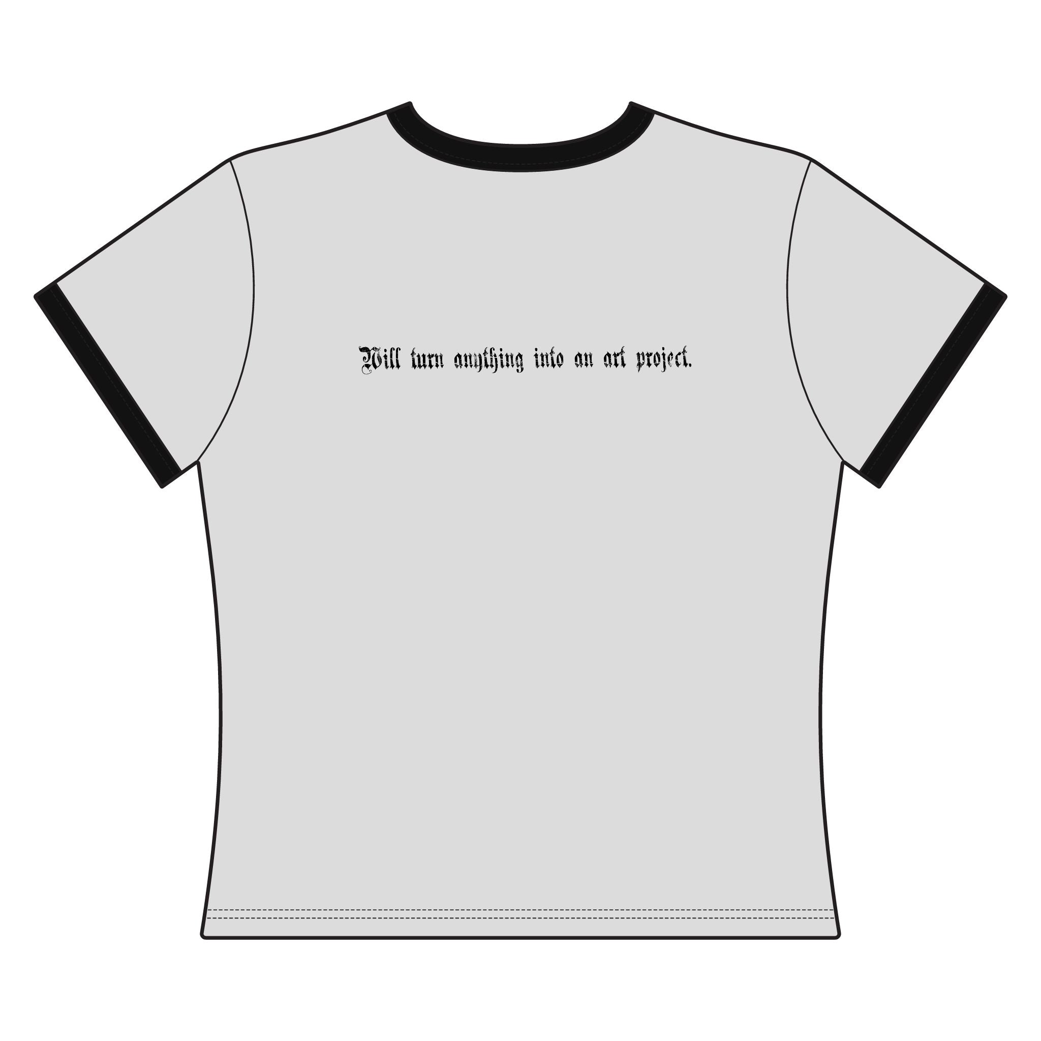 "Creative Menace" Women's Ringer Tee — Graphic Artist Statement Shirt