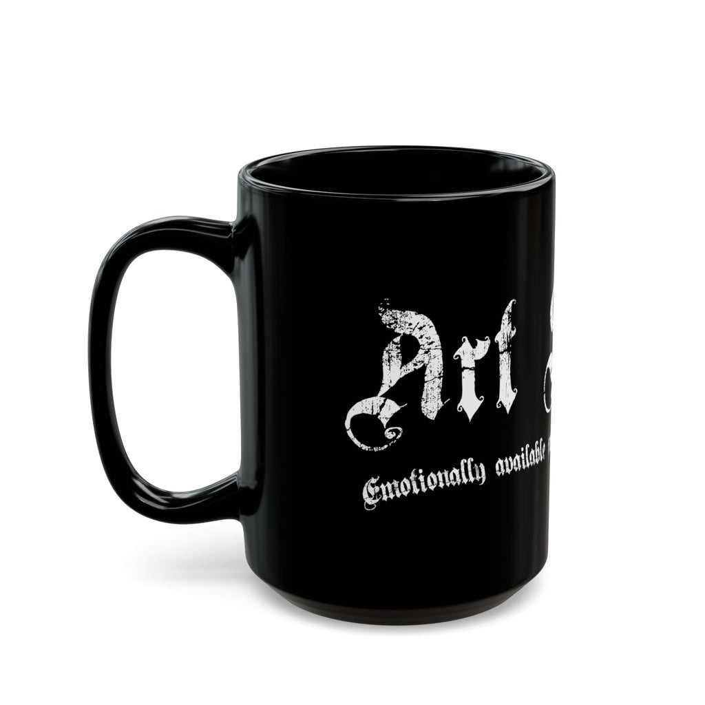 Art Slut black coffee mug with original Unimaginative design, alternate product view