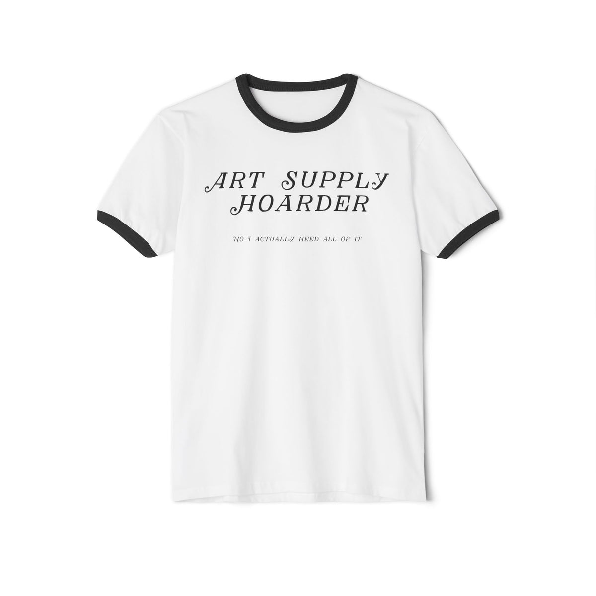 Art Supply Hoarder unisex ringer T-shirt, featured product image