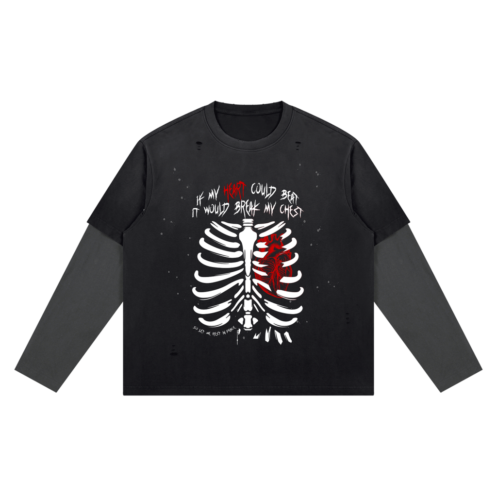 Once More Buffy-inspired graphic on an Unimaginative vintage-wash long-sleeve tee