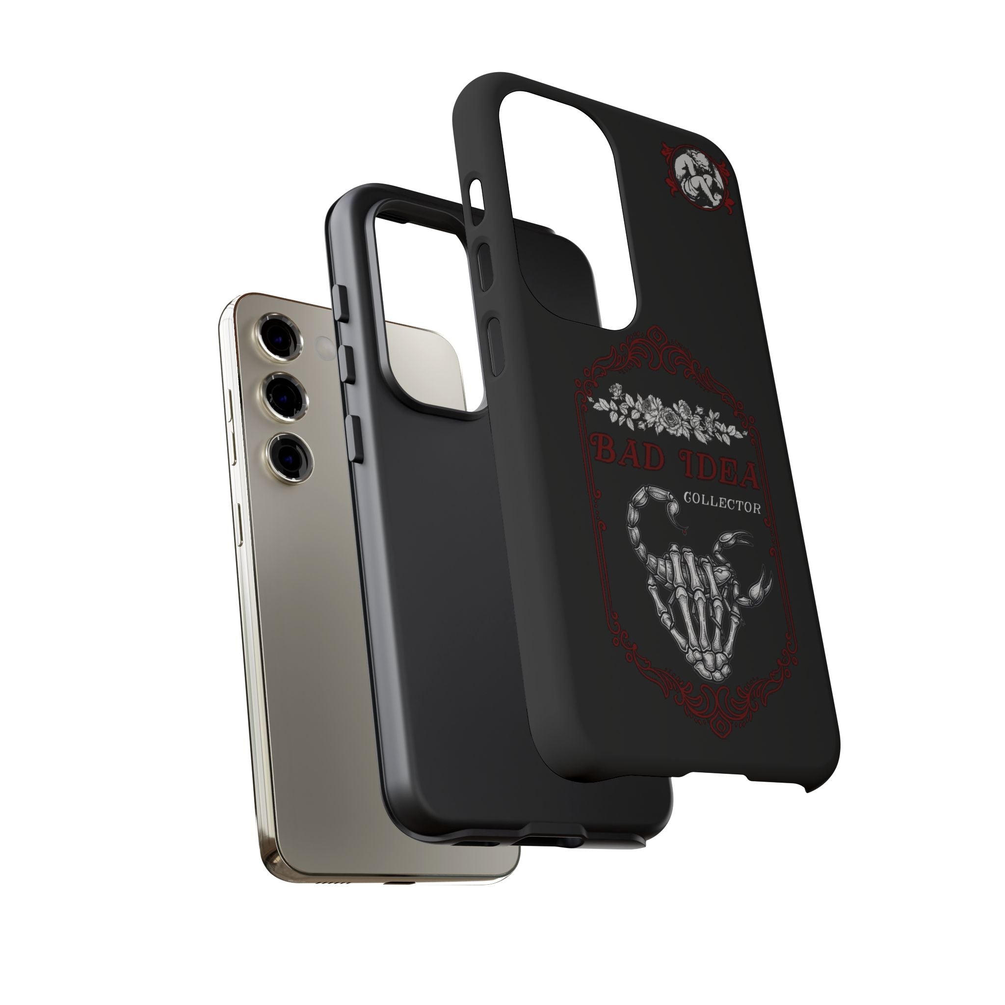 Phone Case — "Bad Idea Collector" Skeleton Heart Protective Case