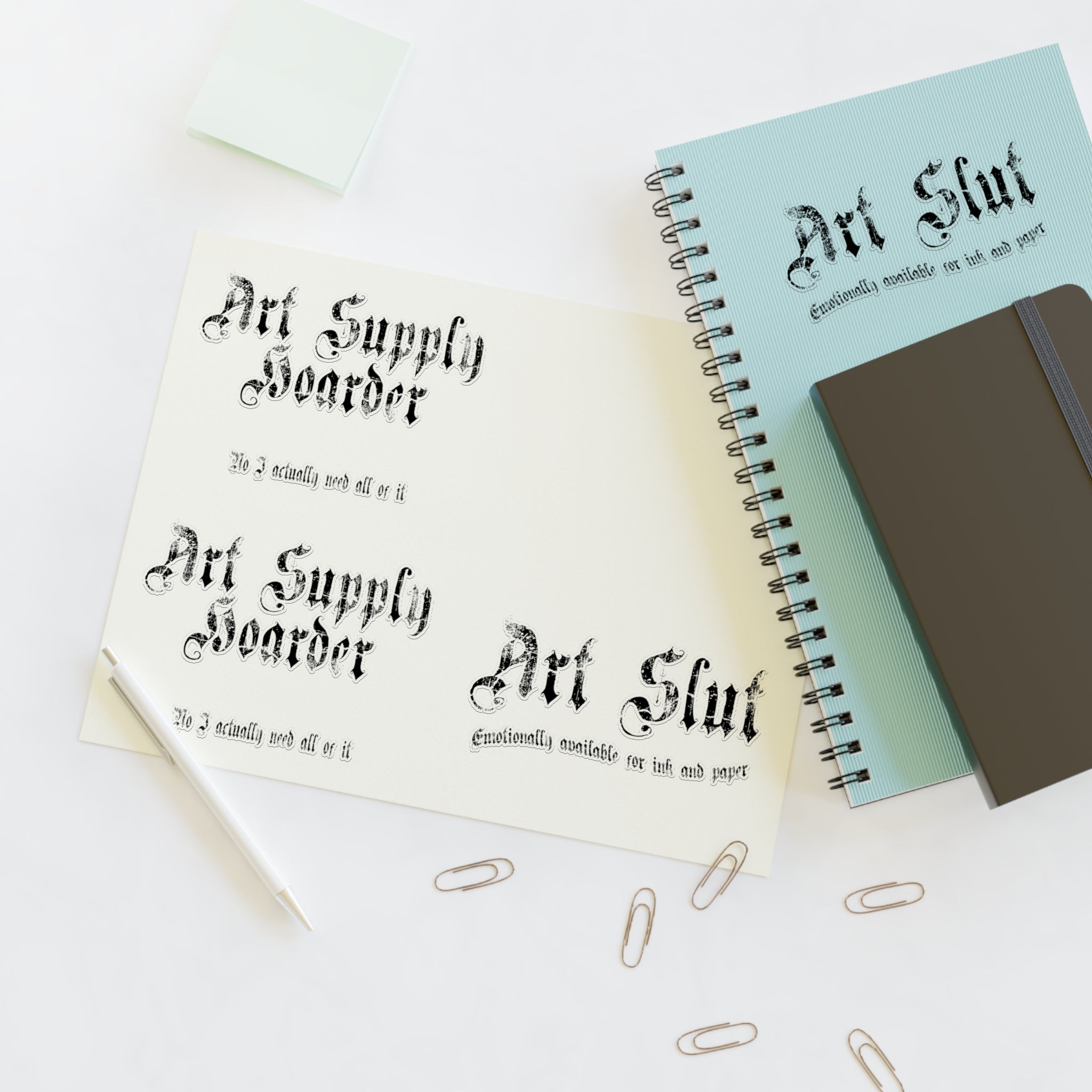 "Art Supply Hoarder" & "Art Slut" Decorative Decals