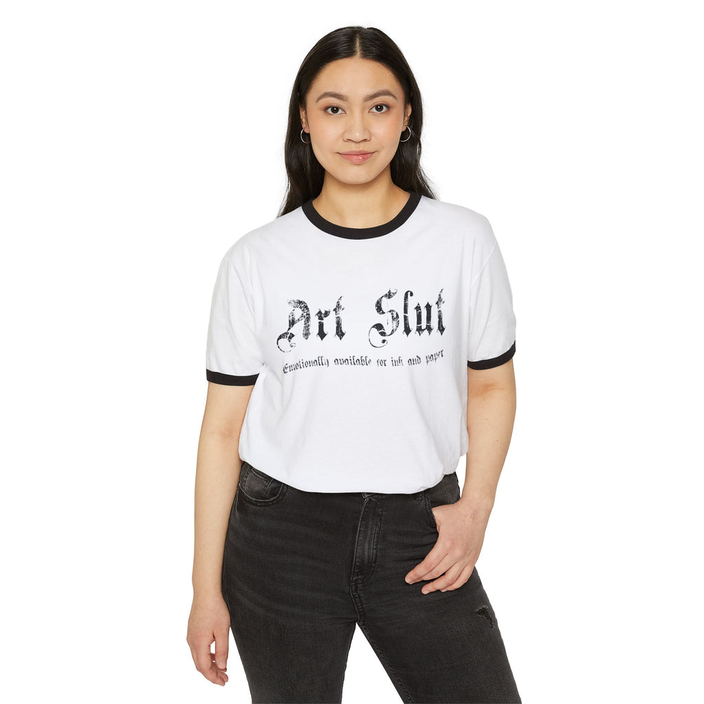 Art Slut unisex ringer T-shirt by Unimaginative, product image 7