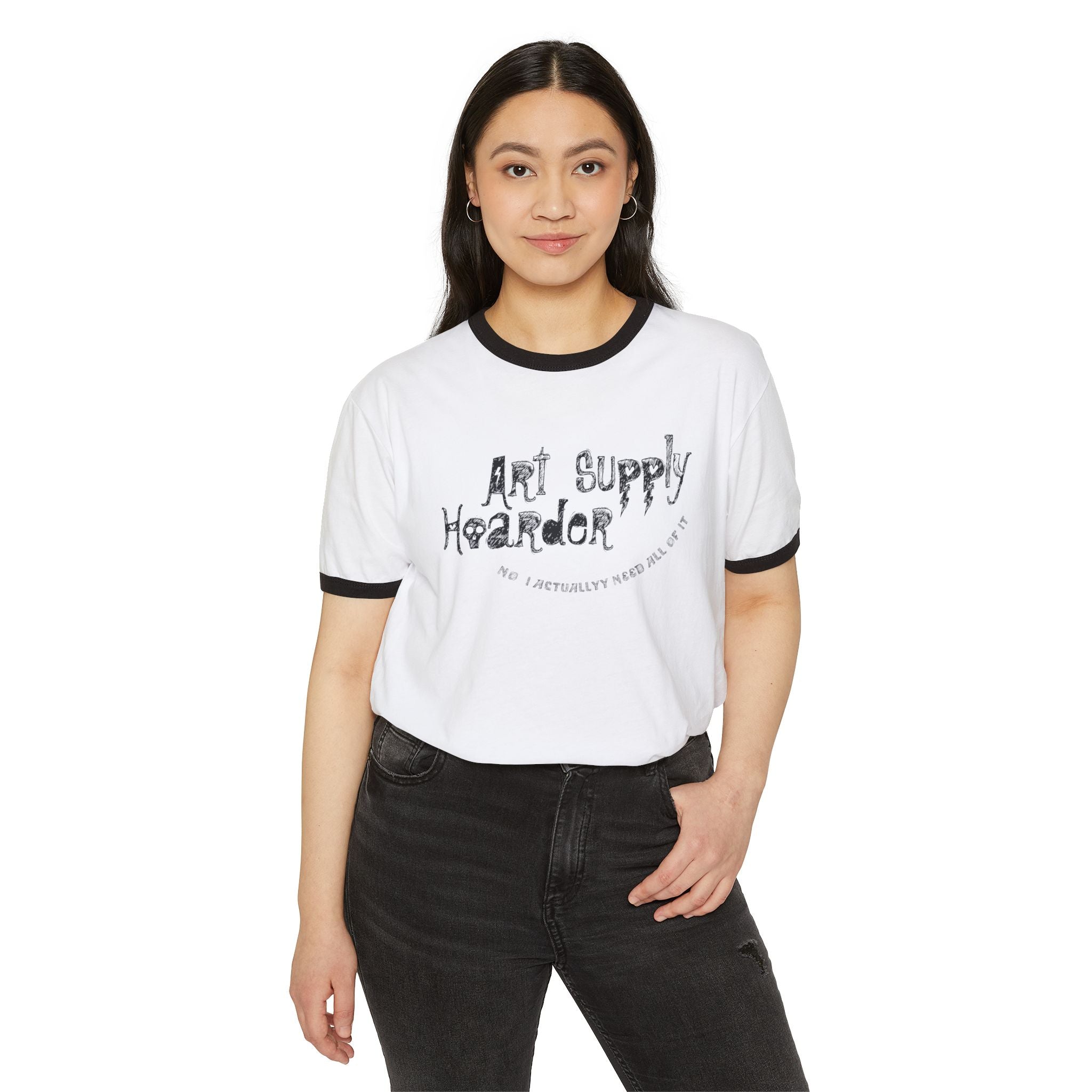 Art Supply Hoarder Ringer T-Shirt — Funny Artist Tee