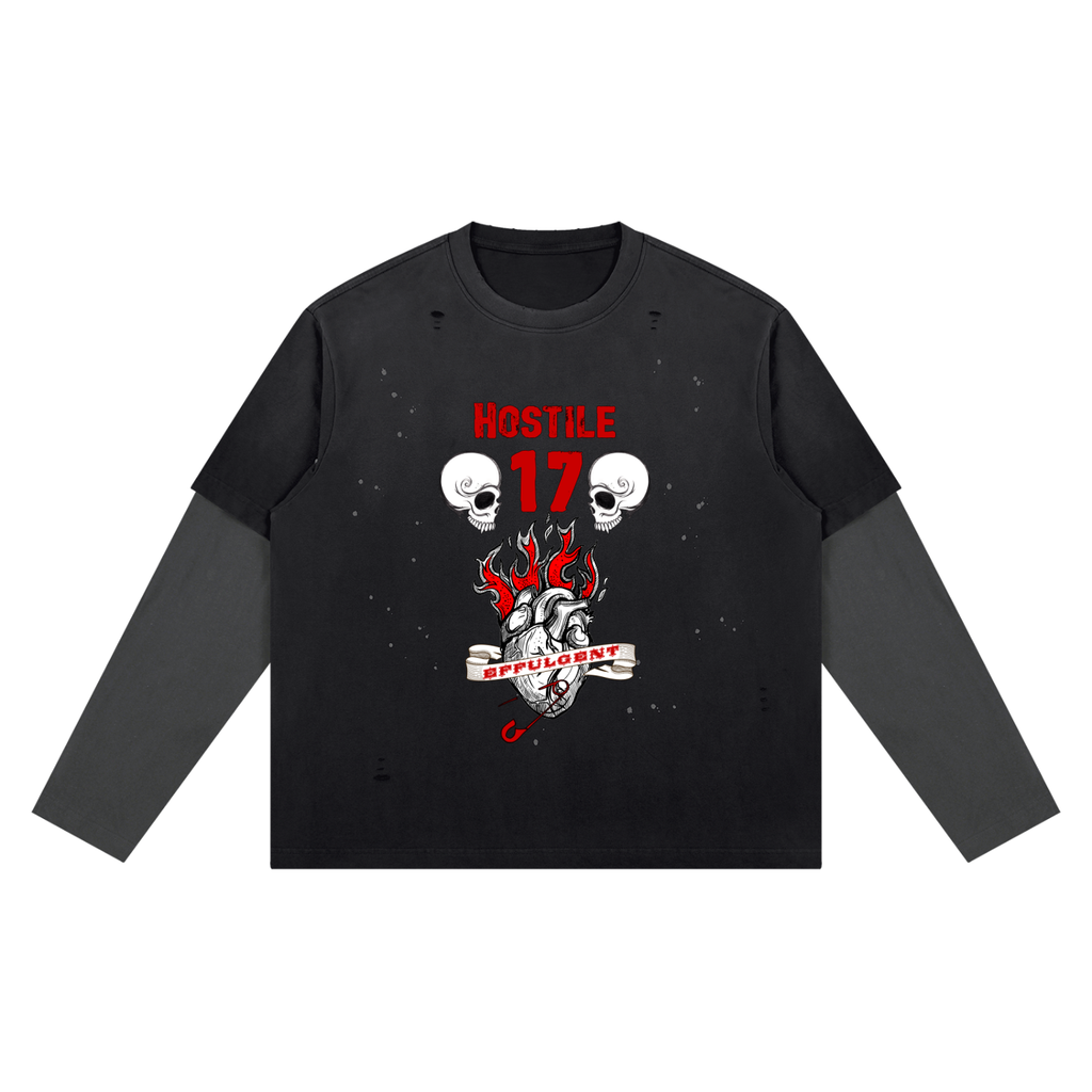 Spike Effulgent Buffy-inspired graphic on an Unimaginative vintage-wash long-sleeve tee