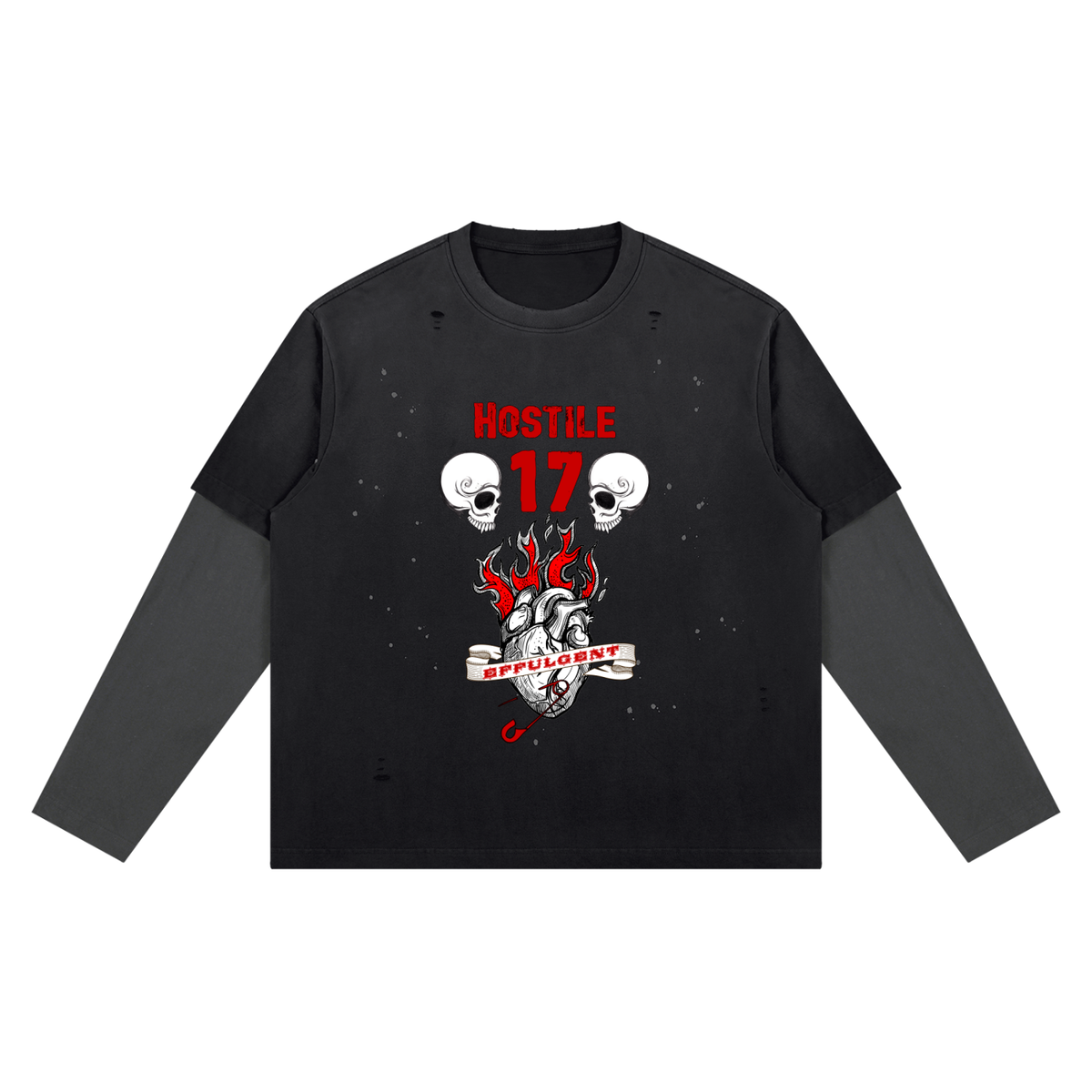 Spike Effulgent Buffy-inspired graphic on an Unimaginative vintage-wash long-sleeve tee