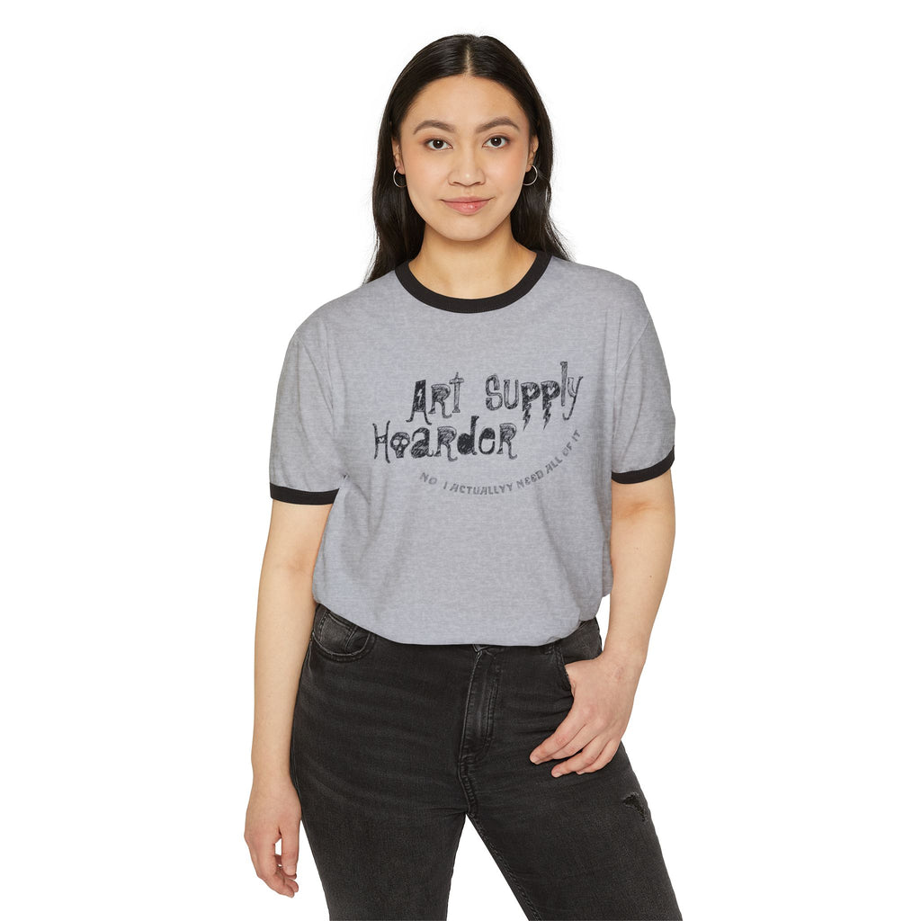 Art Supply Hoarder Ringer T-Shirt — Funny Artist Tee