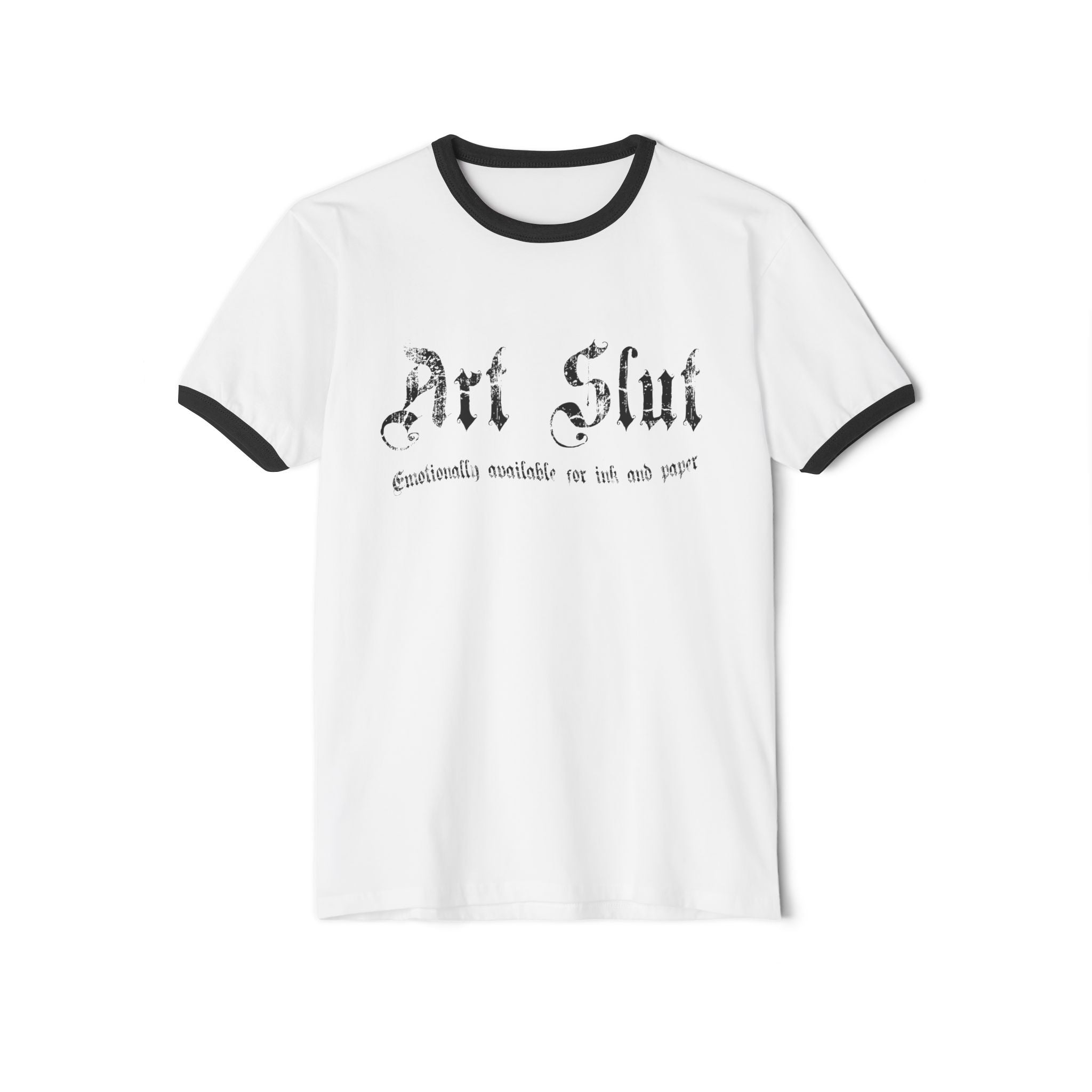 "Art Slut" Ringer T-Shirt — Vintage Graphic Tee for Artists