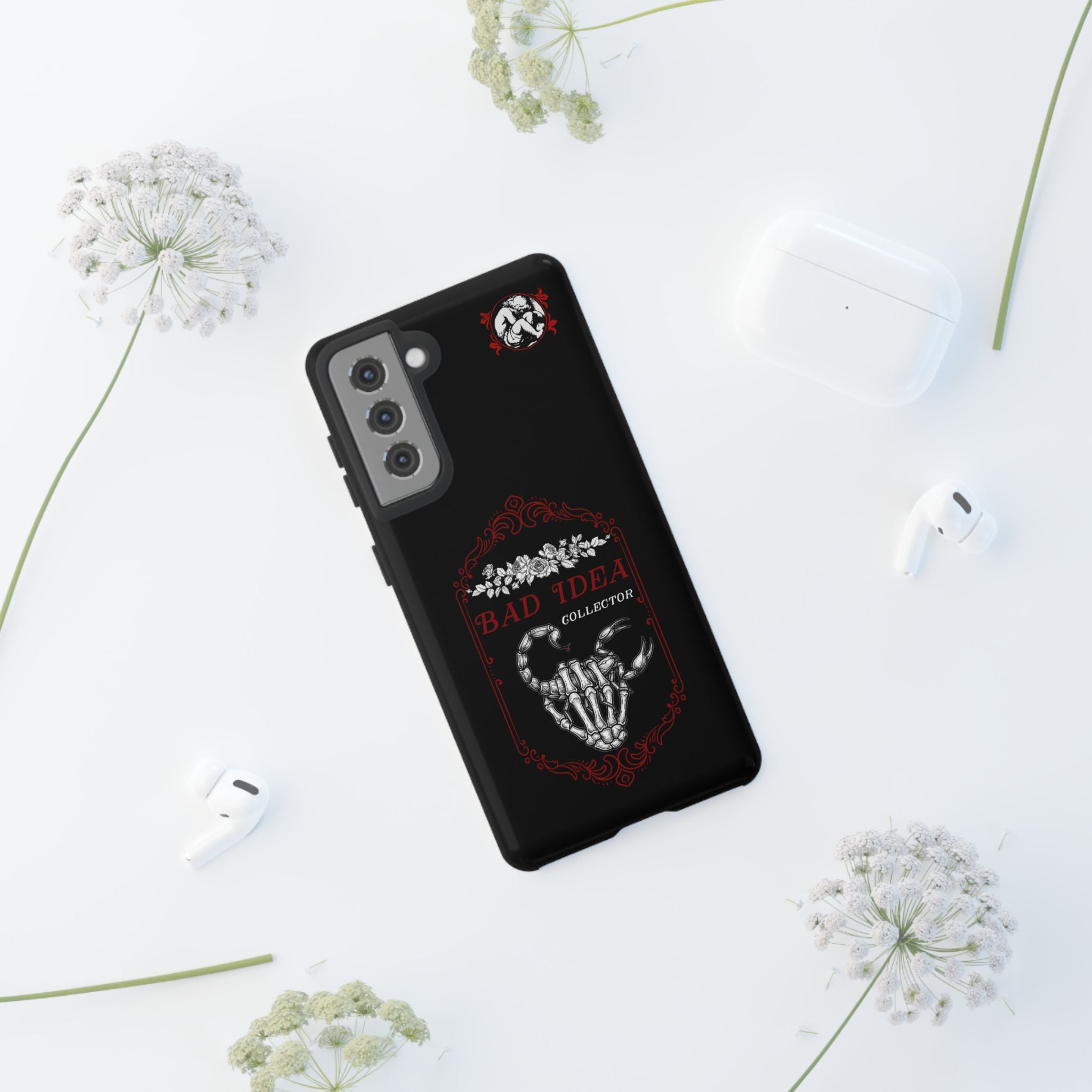 Phone Case — "Bad Idea Collector" Skeleton Heart Protective Case