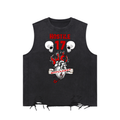 Spike Effulgent Buffy-inspired graphic on an Unimaginative snow-washed raw-hem tank top
