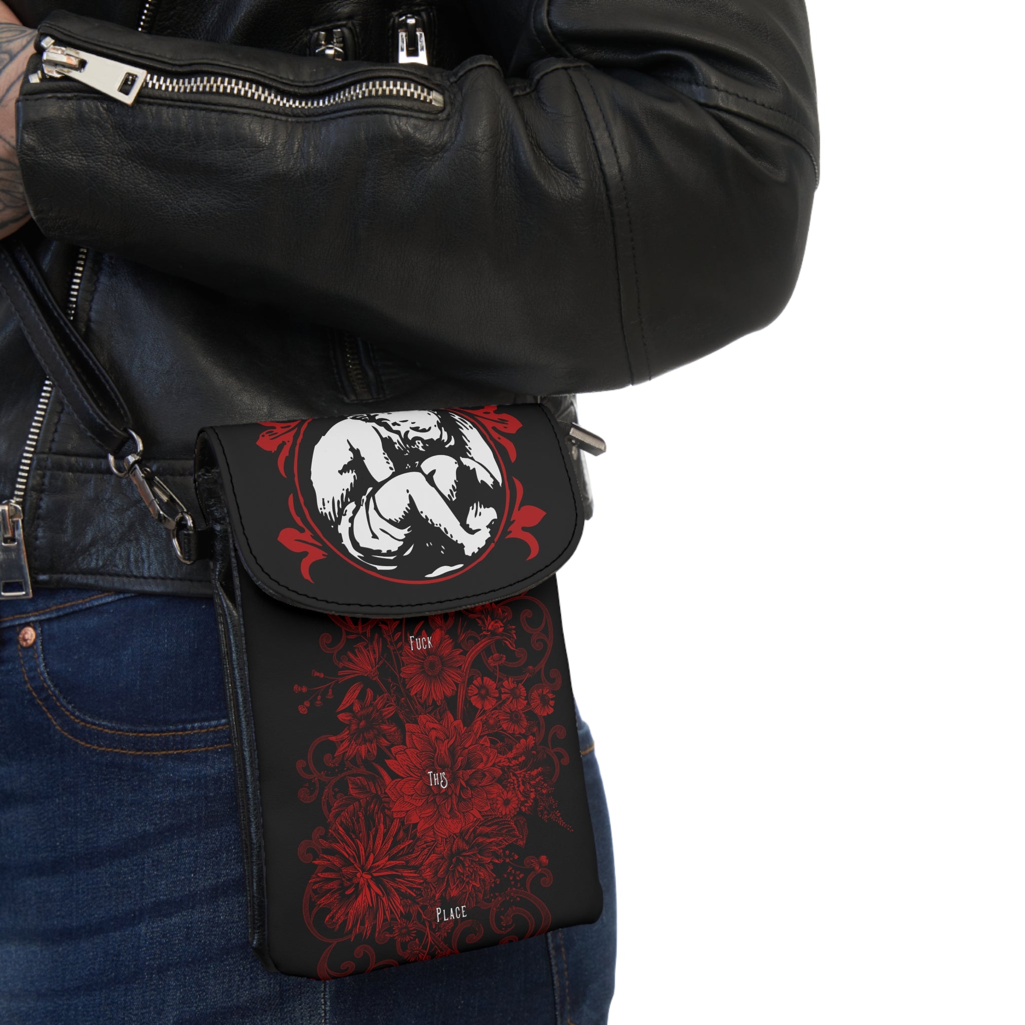F*** This Place — Compact Cell Phone Pouch with Strap
