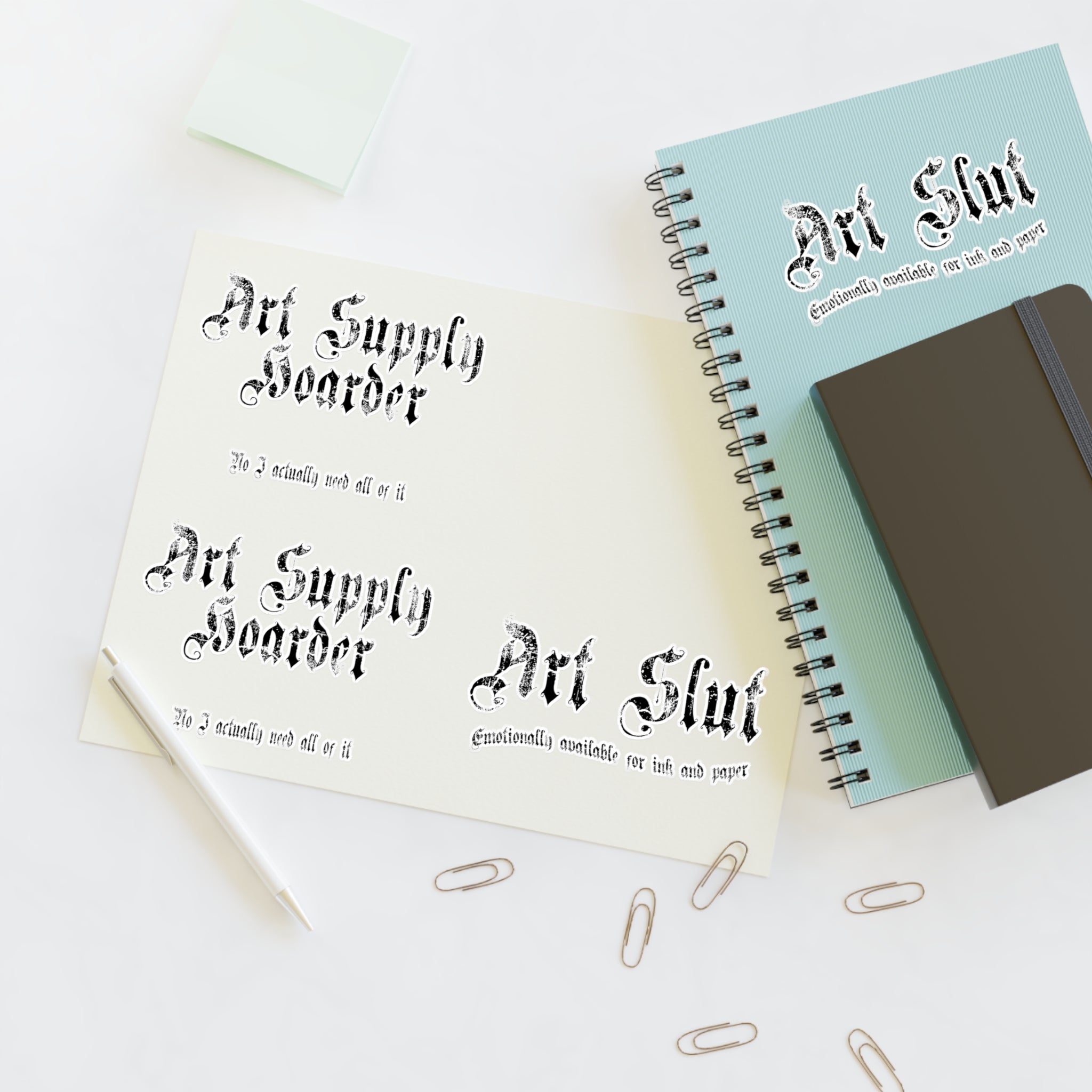 "Art Supply Hoarder" & "Art Slut" Decorative Decals