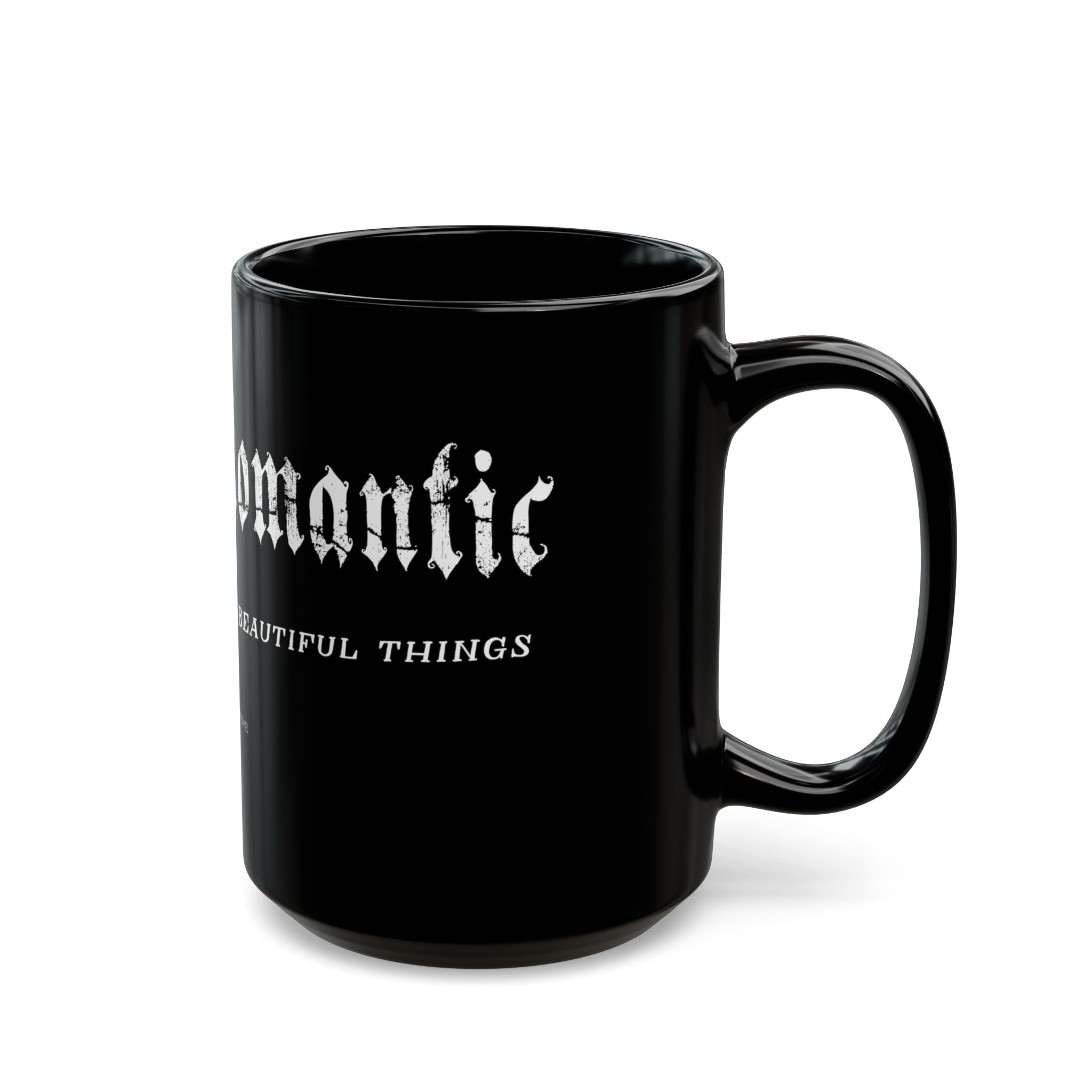 "Object Romantic" Black Coffee Mug