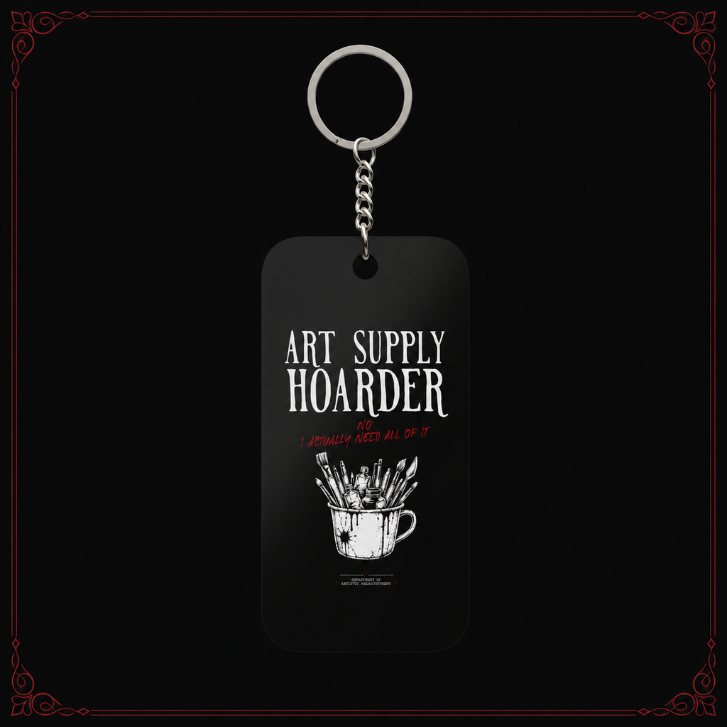 Art Supply Hoarder Keychain Charm