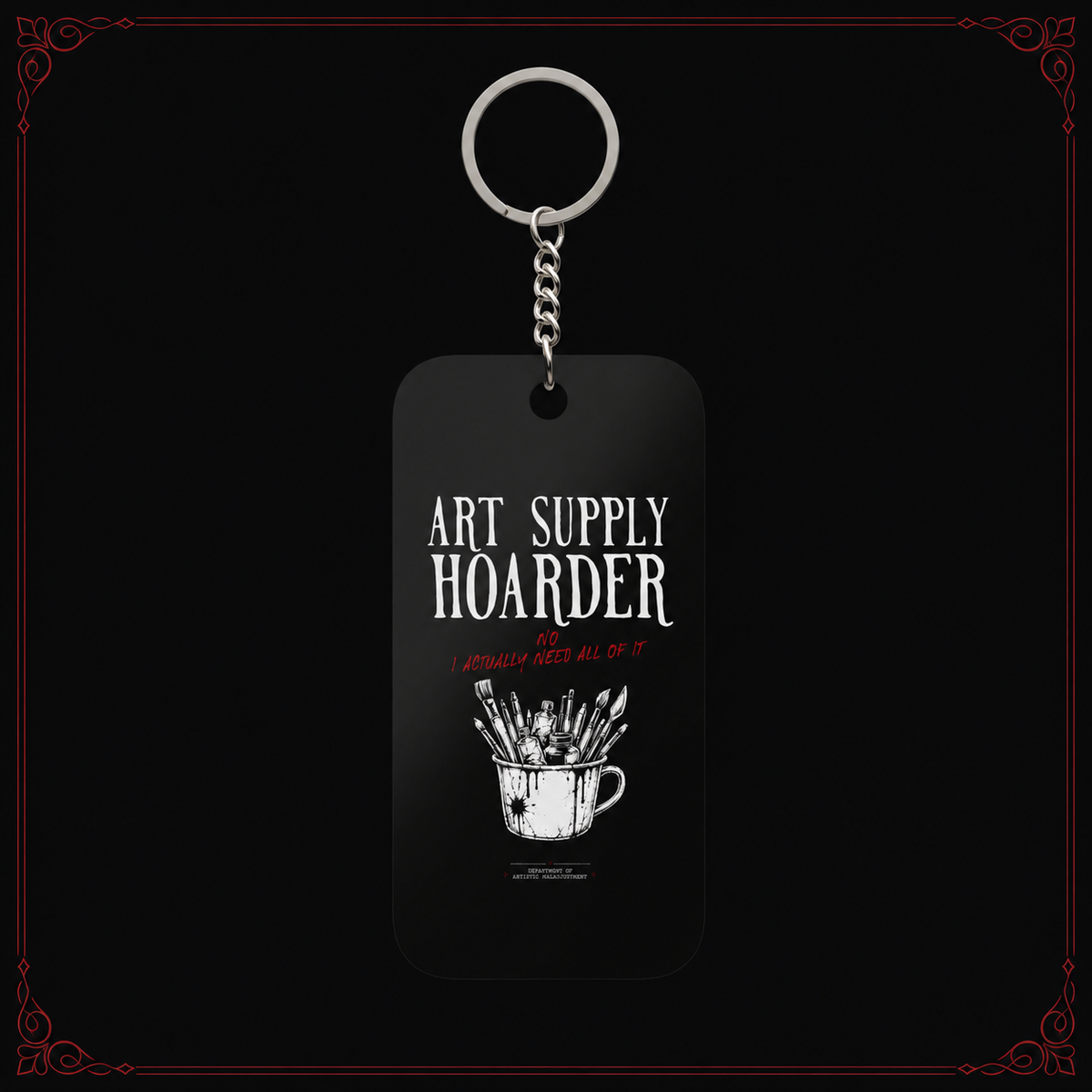 Art Supply Hoarder Keychain Charm