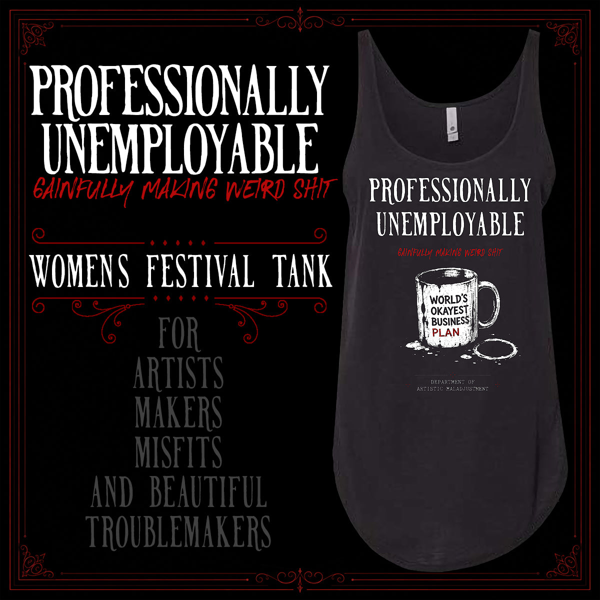 Professionally Unemployable Women's Festival Tank