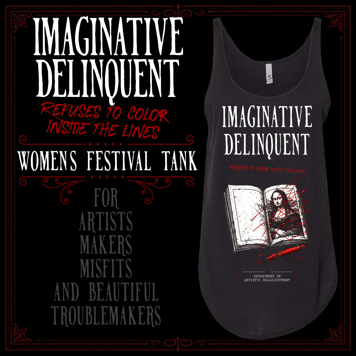 Imaginative Delinquent Women's Festival Tank