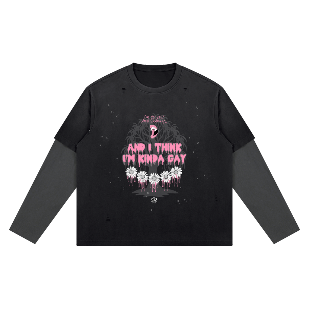 Gay Willow Buffy-inspired graphic on an Unimaginative vintage-wash long-sleeve tee