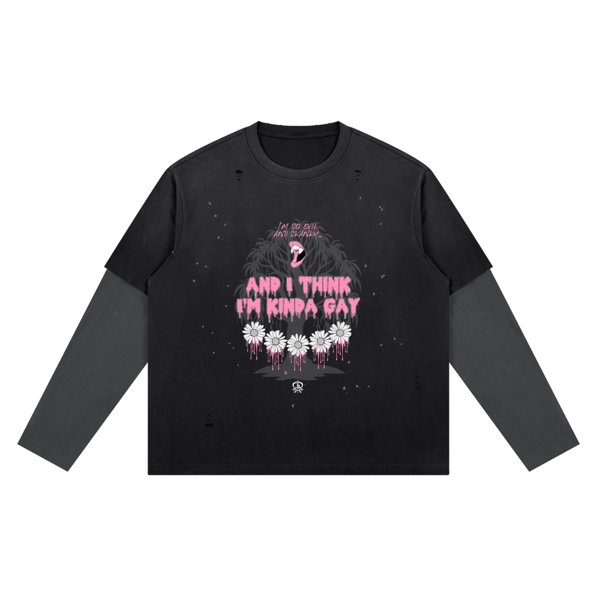 Gay Willow Buffy-inspired graphic on an Unimaginative vintage-wash long-sleeve tee