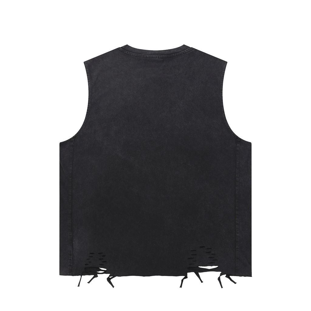 Additional product image of Unimaginative Spike Effulgent snow-washed raw-hem tank top