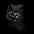 Art Supply Hoarder graphic tote bag, front product mockup