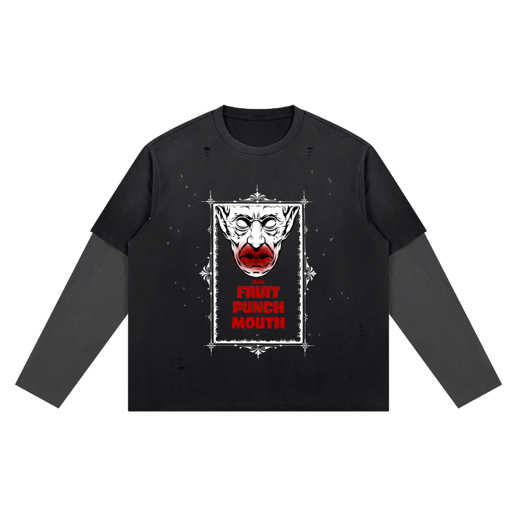 The Master Buffy-inspired graphic on an Unimaginative vintage-wash long-sleeve tee