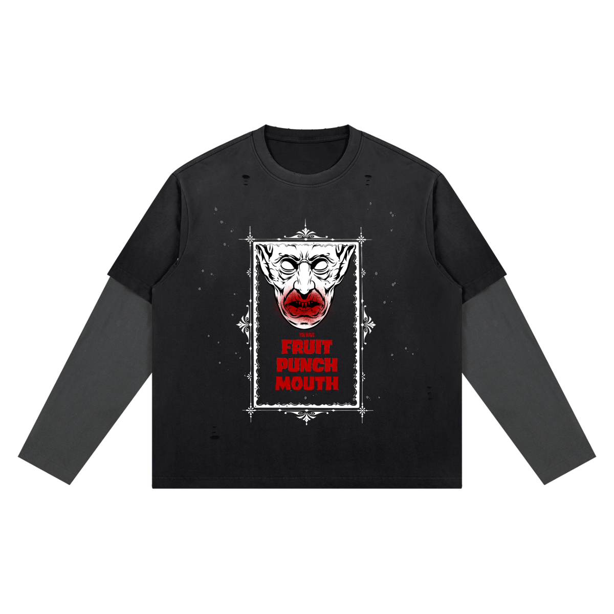 The Master Buffy-inspired graphic on an Unimaginative vintage-wash long-sleeve tee