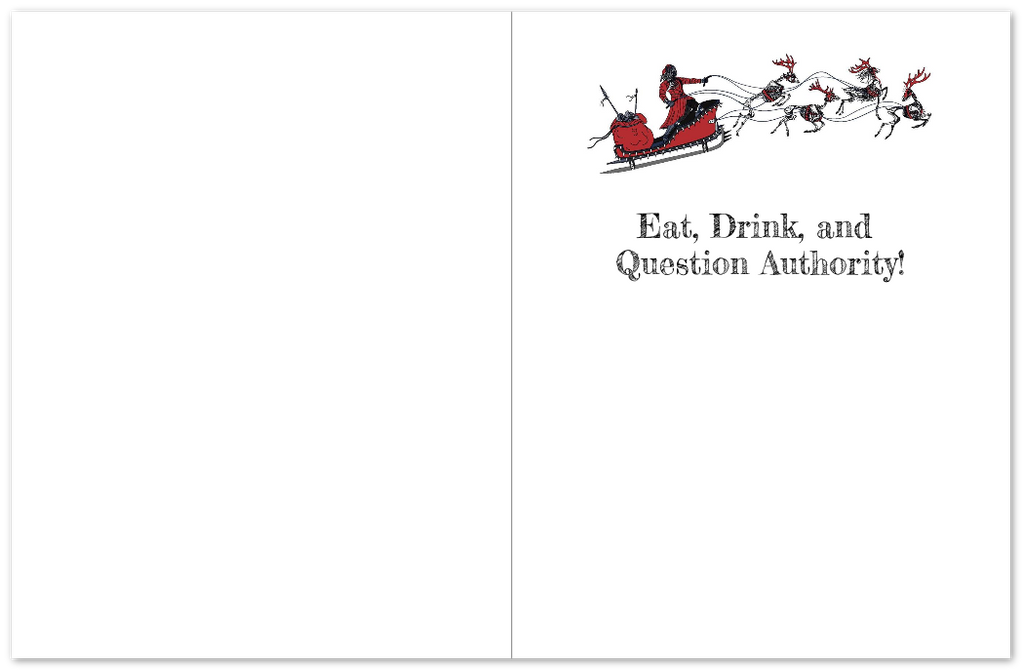 PUNK ROCK AROUND THE XMAS TREE Christmas Cards Pack of 10 Greeting Cards (US & CA)