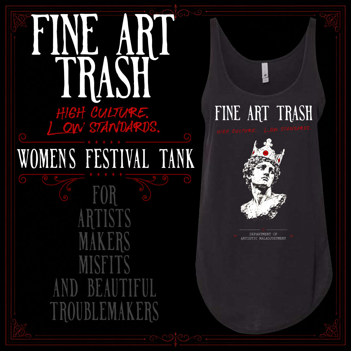 Fine Art Trash Women's Festival Tank